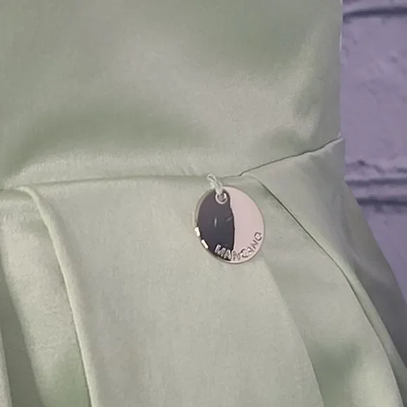 Mangano Green Satin Midi Dress, Women's Small - Picture 4 of 15